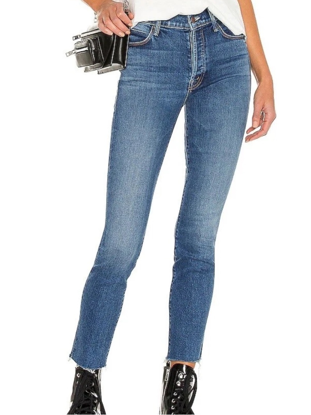 MOTHER The Stunner Ankle Fray Jeans So Long Wash Size 27